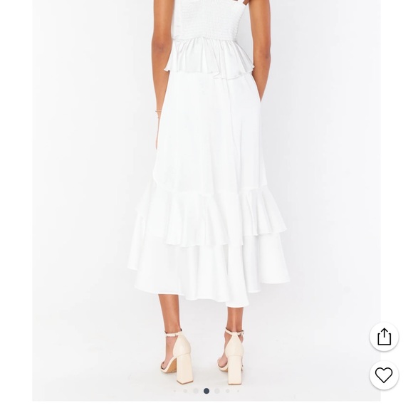 Show Me Your MuMu Reese Ruffle Dress: Ivory Luxe Satin Size Small - Picture 2 of 3